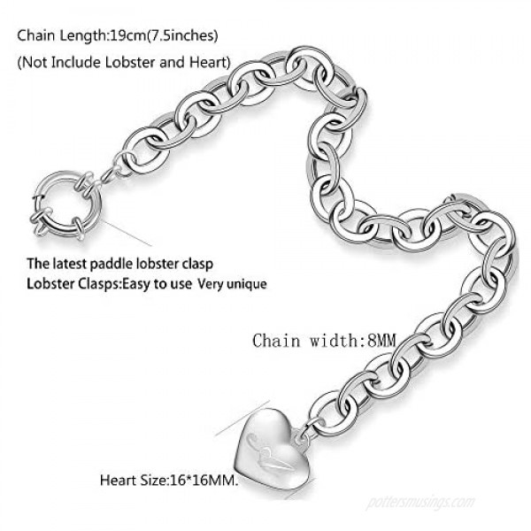 Birthday Gift Initial Charm Bracelets for Women Stainless Steel Heart 26 Letters Alphabet love Initial Bracelet for Girl Jewelry
