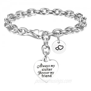 Graduation Gifts for Her 2021  Adjustable Engraved Heart Charm Bracelet for Women Girls Mother Daughter Grandmother Granddaughter Sister Best Friend