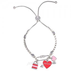 GUESS Slider Close Bracelet with Lock/Heart Charms
