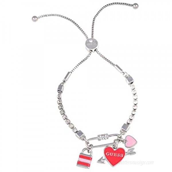 GUESS Slider Close Bracelet with Lock/Heart Charms