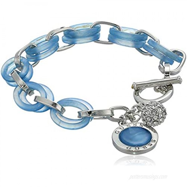 GUESS Women's Toggle Bracelet Blue One Size