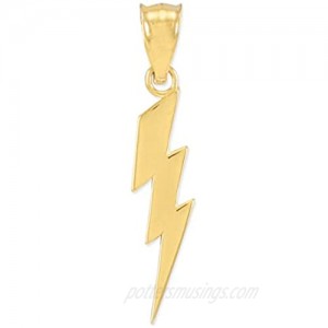 High Polish 14k Yellow Gold Lightning Bolt Bracelet Charm