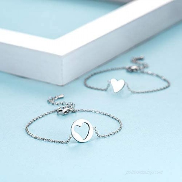 Jeka Matching Mother Daughter Heart Pendant Bracelet/Necklace Jewly Gifts for Mother's Day