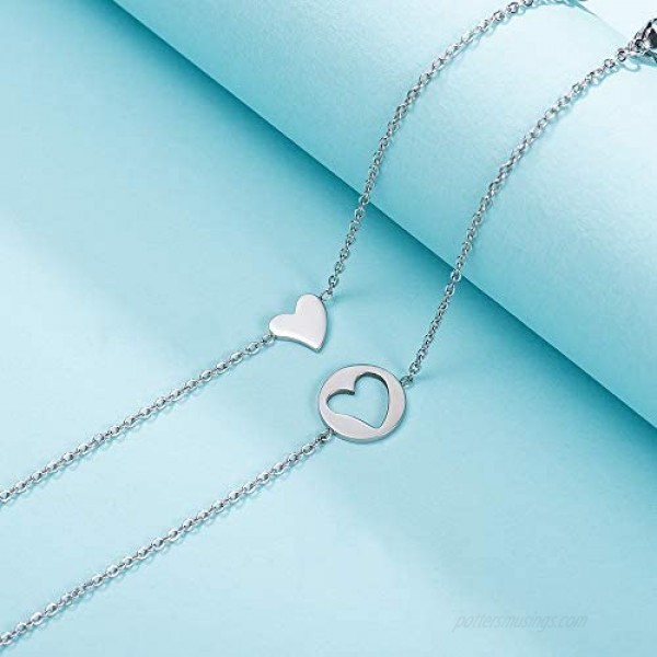 Jeka Matching Mother Daughter Heart Pendant Bracelet/Necklace Jewly Gifts for Mother's Day