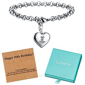 Lcherry Birthday Gifts Bracelet Heart Charm Alphabet Bracelet Gifts for Women Girl 11st 12th 13th 14th 15th 16th 17th 18th 19th 20th 21th 25th 30th