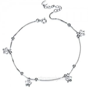 MONGAS Butterfly Charm Bracelet 925 Sterling Silver with CZ Adjustable Link Chain Jewelry for Women