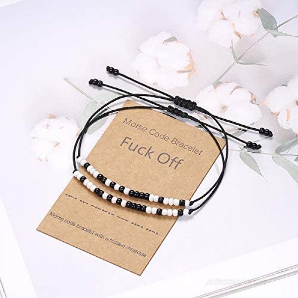 Morse Code Bracelets Best Friend Friendship Relationship Bracelet Unique Jewelry Gift for Men Women Boys Girls