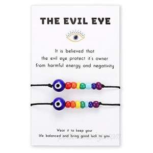 Myrnaist Evil Eye Bracelets Handmade Good Luck Amulet for Mens Women Friends Family