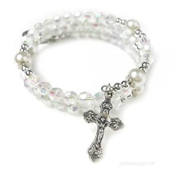 Rosary Bracelet - Crystal Cut Full 5 Decade Rosary Bracelet