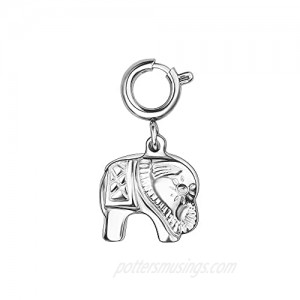 Secbolt Charms for Women's Bracelets Elephant/Silver