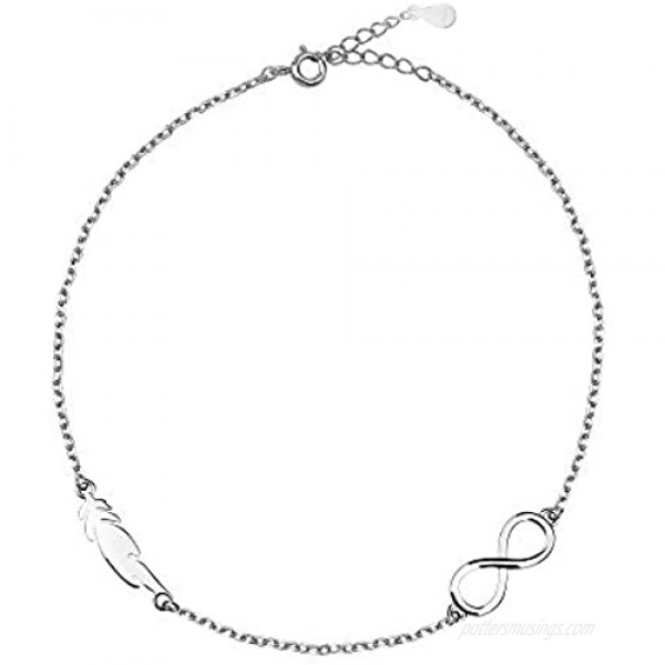 Sofia Milani - Women's Bracelet 925 Silver - Infinity and Wings Feather Pendant - 30172