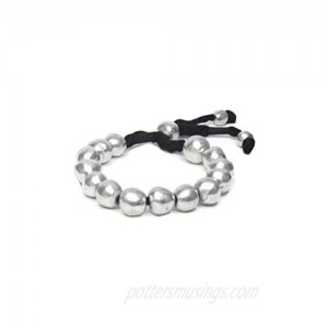 Womens Lycra Bracelet with Aluminum Spheres Charms