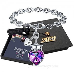 Yoosteel Graduation Gifts for Her 2021  Class of 2021 Inspirational Graduation Charm Bracelets 2021 Graduation Gifts Senior High School College Graduation Gifts for Her 2021