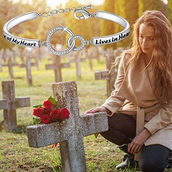 Zuo Bao Memorial Jewelry Sympathy Gift A Piece of My Heart Lives in Heaven Bracelet Loss Jewelry Gift