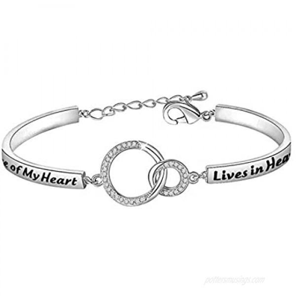 Zuo Bao Memorial Jewelry Sympathy Gift A Piece of My Heart Lives in Heaven Bracelet Loss Jewelry Gift