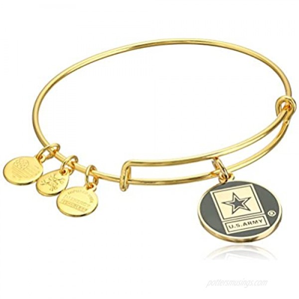 Alex and Ani Armed Forces US Army Expandable Wire Bangle Charm Bracelet