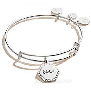 Alex and Ani Because I Love You Expandable Wire Bangle Bracelet for Women  Meaningful Charms  2 to 3.5 in