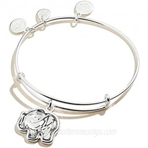 Alex and Ani Path of Symbols Expandable Bangle for Women  Crystal Elephant Charm  Shiny Finish  2 to 3.5 in