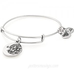 Alex and Ani Path of Symbols Expandable Bangle for Women  Moon and Star Charm  Rafaelian Silver Finish  2 to 3.5 in