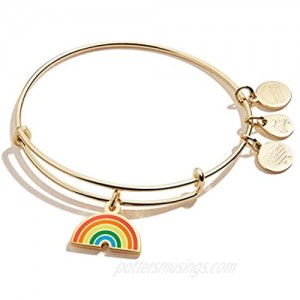 Alex and Ani Path of Symbols Expandable Bangle for Women  Rainbow Charm  Shiny Finish  2 to 3.5 in