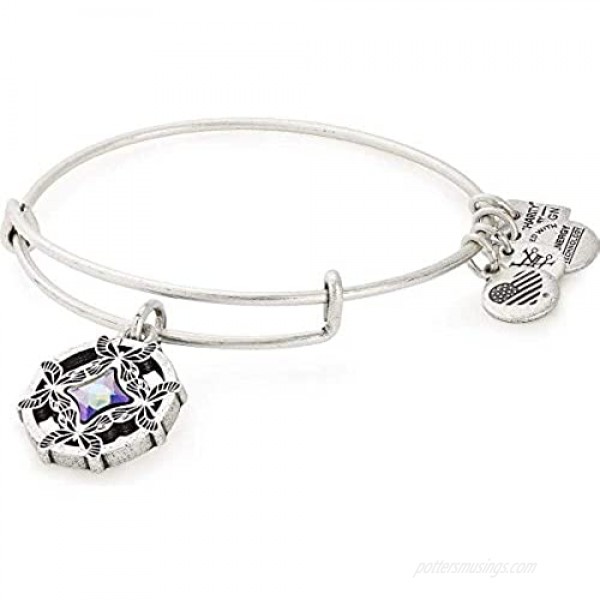Alex and Ani Path of Symbols Expandable Bangle for Women Wings of Change Charm Rafaelian Finish 2 to 3.5 in
