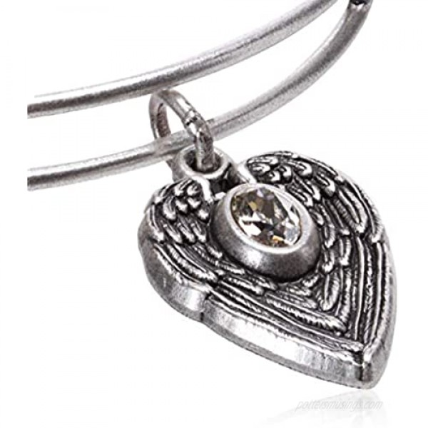 Alex and Ani Path of Symbols Guardian Angel Expandable Wire Bangle Charm Bracelet
