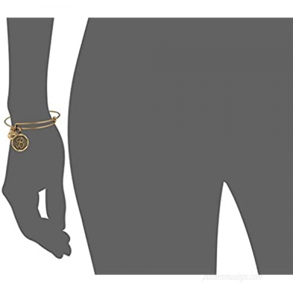 Alex and Ani Rafaelian Gold-Tone Initial B Expandable Wire Bangle Bracelet 2.5
