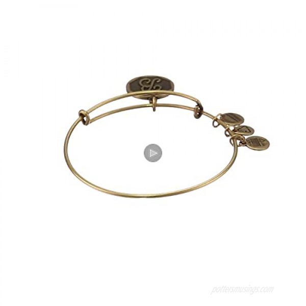 Alex and Ani Rafaelian Gold-Tone Initial B Expandable Wire Bangle Bracelet 2.5