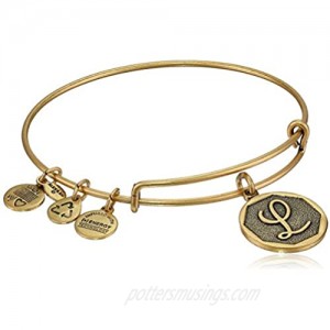 Alex and Ani Rafaelian Gold-Tone Initial "L" Expandable Wire Bangle Bracelet  2.5"