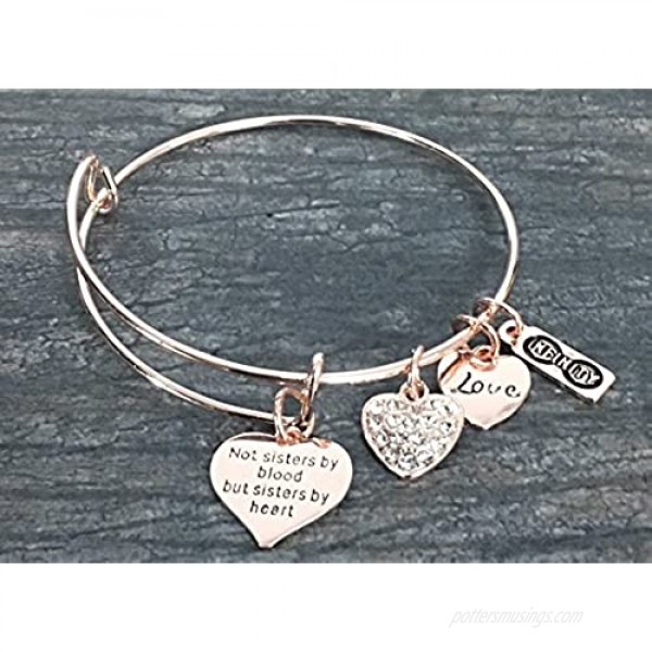 Best Friends Bracelets- Not Sisters by Blood But Sisters by Heart Bracelet- Friend Jewelry for Friends