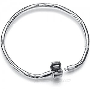 Daisy Jewelry Women Girls European Charm Bracelet for Bead Charms Stainless Steel Snake Chain