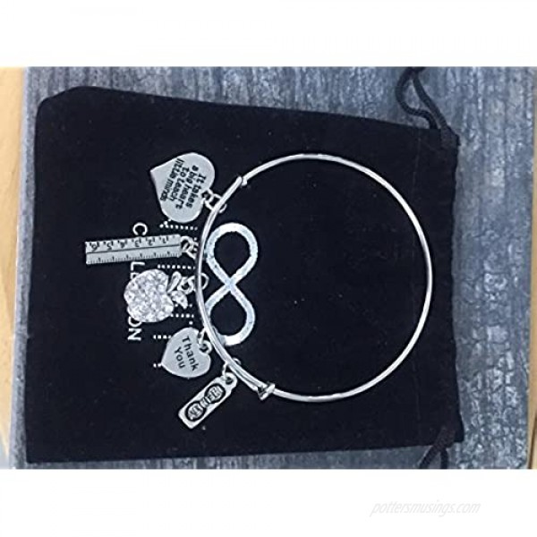 Infinity Collection Teacher Bangle Bracelet- Teacher Jewelry Teacher Gift Show Your Teacher Appreciation Thank You Gifts for Teachers