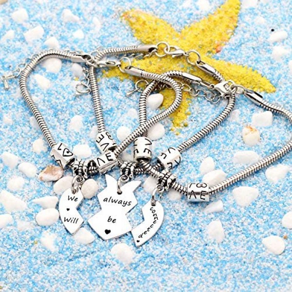 lauhonmin 3pcs Best Friends Sisters Gifts Bracelets Set for Women Girl Friendship Long Distance Gifts - We Will Always be Connected