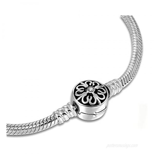 Long Way 925 Sterling Silver Snake Chain Bracelet Basic Charm Bracelets for Teen Girls Women