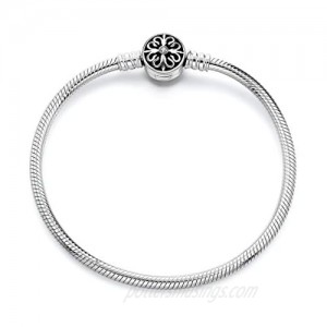 Long Way 925 Sterling Silver Snake Chain Bracelet Basic Charm Bracelets for Teen Girls Women