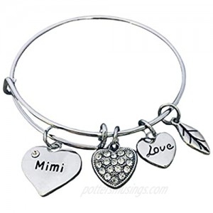 Mimi Charm Bracelet  Grandma Charm Expandable Wire Bangle  Grandma Jewelry  Grandmother Gift for Family Mimi