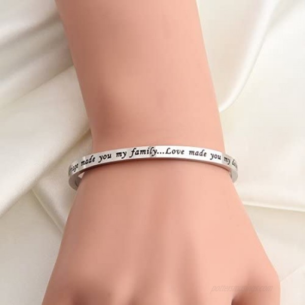 WUSUANED Marriage Made You Family Love Made You My Daughter Bracelet for Daughter in Law