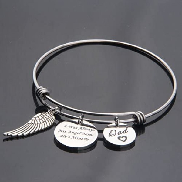 WUSUANED Memorial Jewelry I Used to Be His/Her Angel Bracelet in Memory of Loved One Dad Mom Sympathy Gift