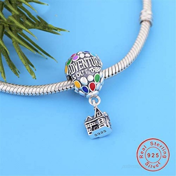 Annmors Up House Charm Hot Air Balloon Charms fits Pandora Charms Bracelets for Woman-925 Sterling Silver Dangle Pendant Bead Girl Jewelry Beads Gifts for Women Bracelet&Necklace