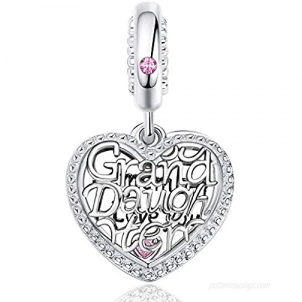 ASELFAD Remember I Love You Heart Sterling Silver Charms for Bracelets Best Valentine's Day Mother's Day Christmas Birthday Gifts for Mom Grandma Daughter Sister Granddaughter Aunt Niece Wife Nana