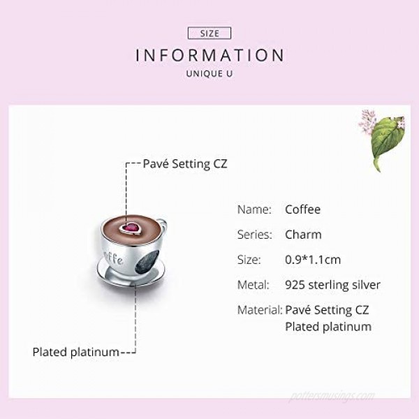 Coffee Charms for Pandora Bracelets 925 Sterling Silver Beads Jewelry Gift for Women