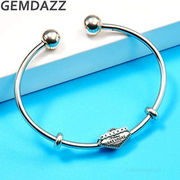GEMDAZZ Silver Travel Charm Hobby Charm for Women Bracelets 925 Sterling Silver Shopping Handbag High Heel Shoe Guitar Beads Valentines for Lover/Friends/Mother/Musician