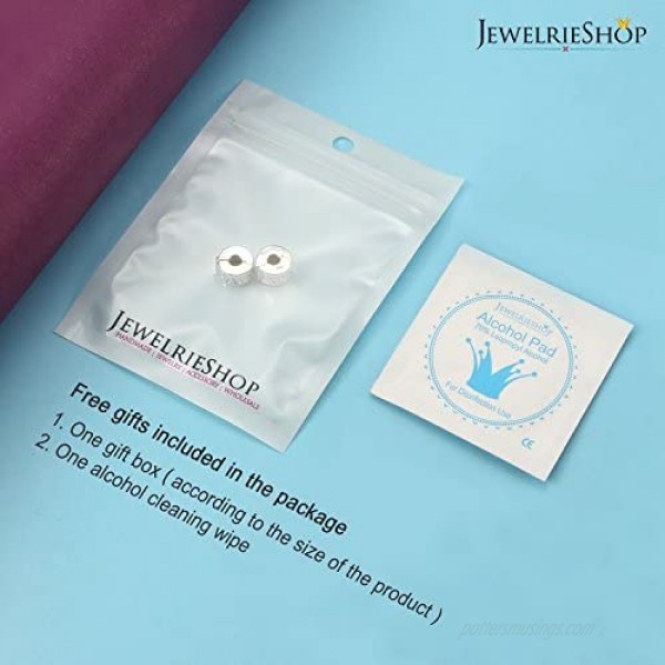 JewelrieShop Clip Spacer Charm for Bracelet Clip Lock Stopper Bead Spacer European Openable Beads 2pcs