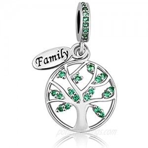 LovelyJewelry New Family Tree of Life Dangle Charm Bead for Bracelet Pendant