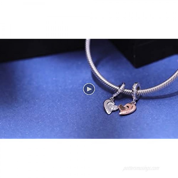 Mom Mother Daughter Heart Love Charms Dangle Charm Bead Set Fit Pandora Bracelet for European Snake Chain 925 sterling silver Pendant for Necklace