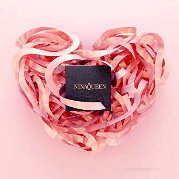NINAQUEEN Wings of Angel 925 Sterling Silver Heart Charms for Women Engraved with I Love You Forever Fit for Pandora Charms Bracelet Jewelry Box included