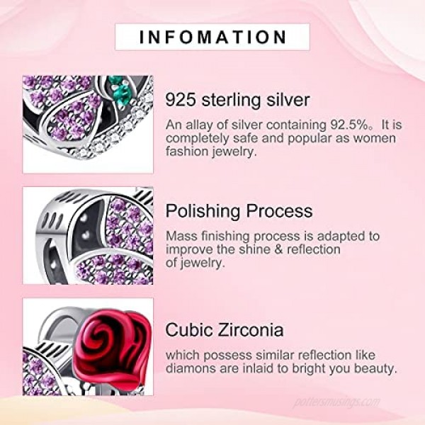 NINGAN Sparkling Butterfly Charm Bead fits Pandora Bracelet 925 Sterling Silver Love Heart Charms with 5A Crystal Birthday Anniversary Jewelry Gifts for Women Girls Mom Wife