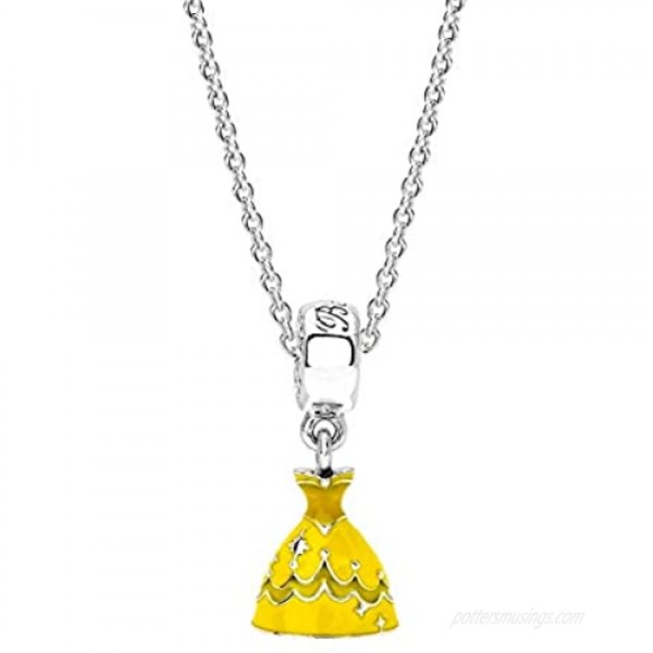 Pandora Disney Belle's Dress with Yellow Enamel Dangle Charm 791576enmx