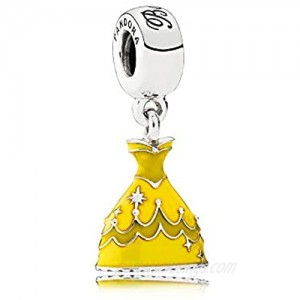 Pandora Disney Belle's Dress with Yellow Enamel Dangle Charm 791576enmx