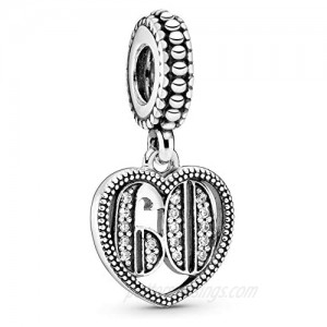 Pandora Jewelry 60 Years of Love Cubic Zirconia Charm in Sterling Silver
